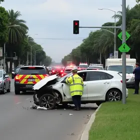 carro bate em poste
